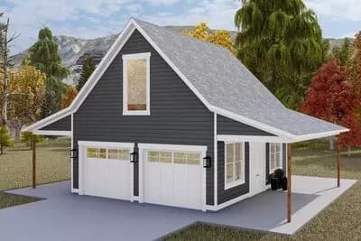 Detached Garage with Bonus Room and Covered Porches