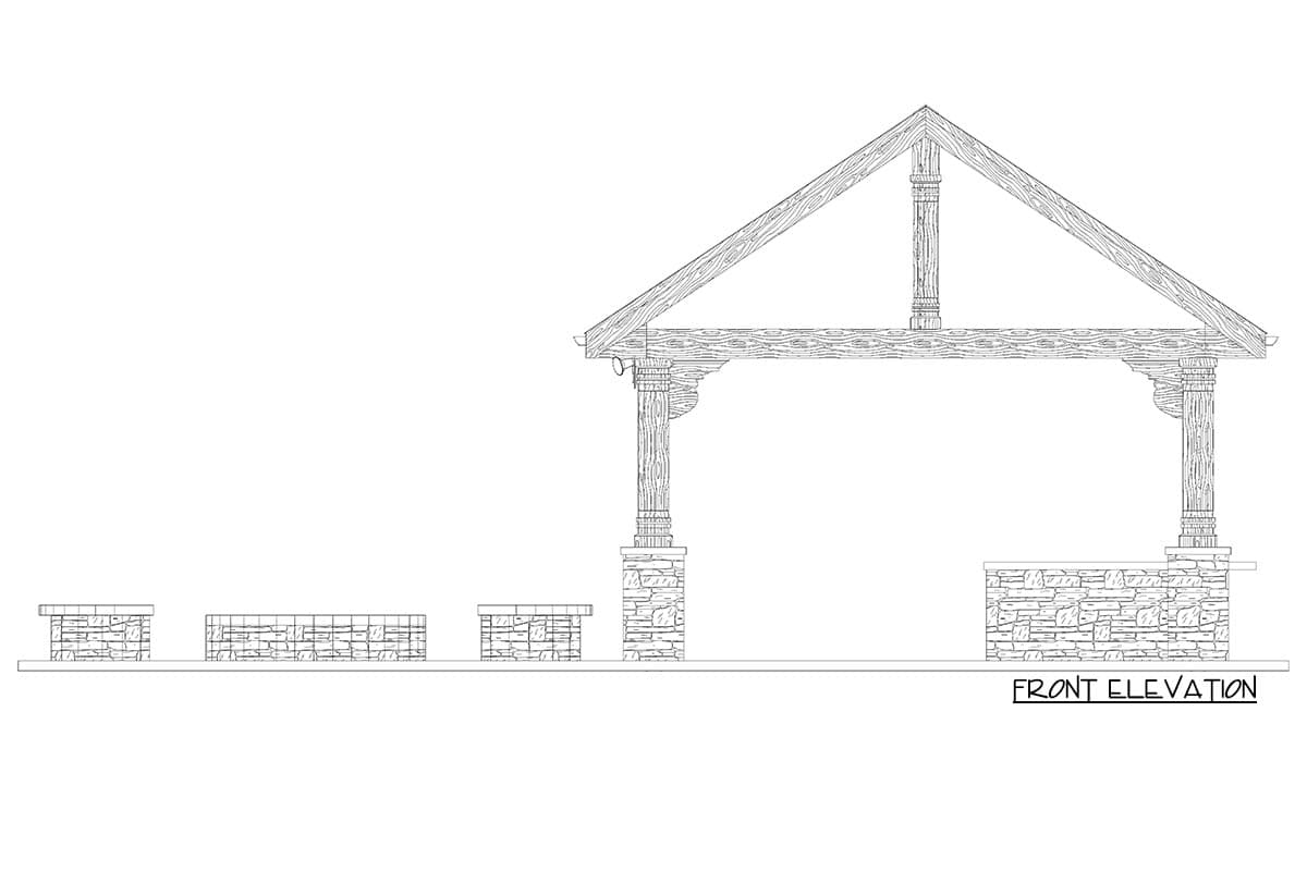 Plan 61260UT: Covered Outdoor Kitchen with Firepit - Image #7