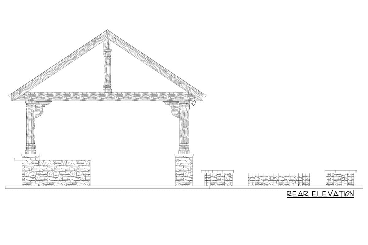 Plan 61260UT: Covered Outdoor Kitchen with Firepit - Image #9