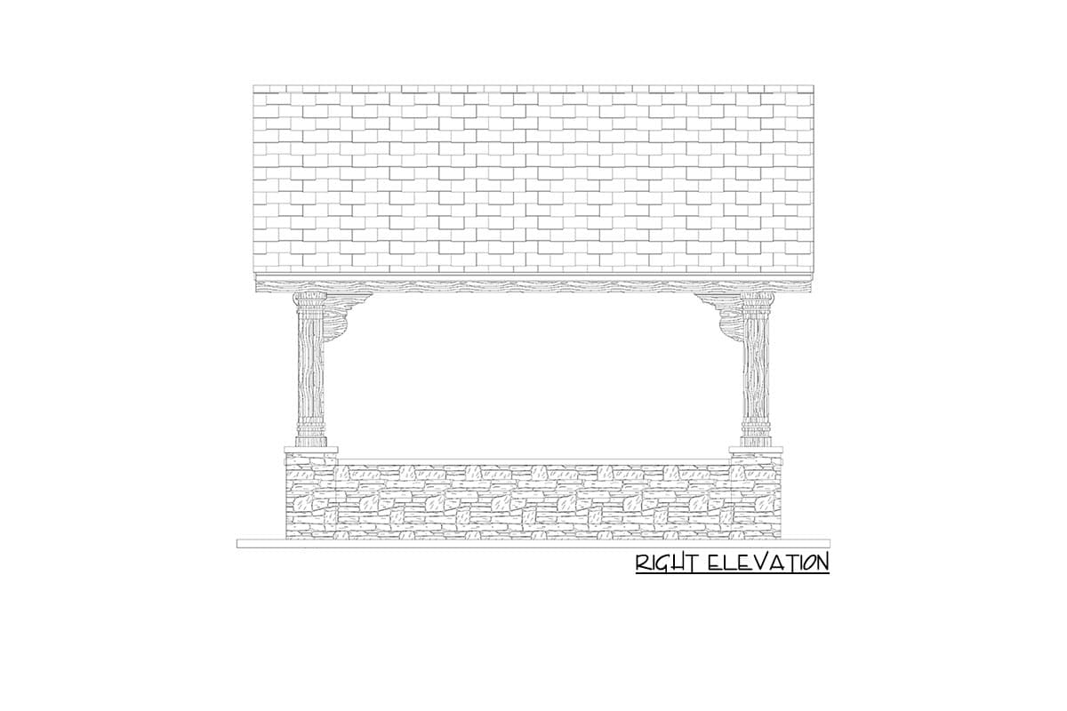 Plan 61260UT: Covered Outdoor Kitchen with Firepit - Image #10