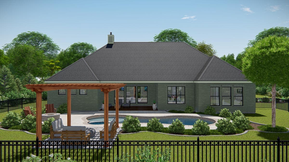 Plan 25423TF: New American Ranch Home Plan with Home Office and Media Room - 2812 Sq Ft - Image #7 - Craftsman, New American, Ranch