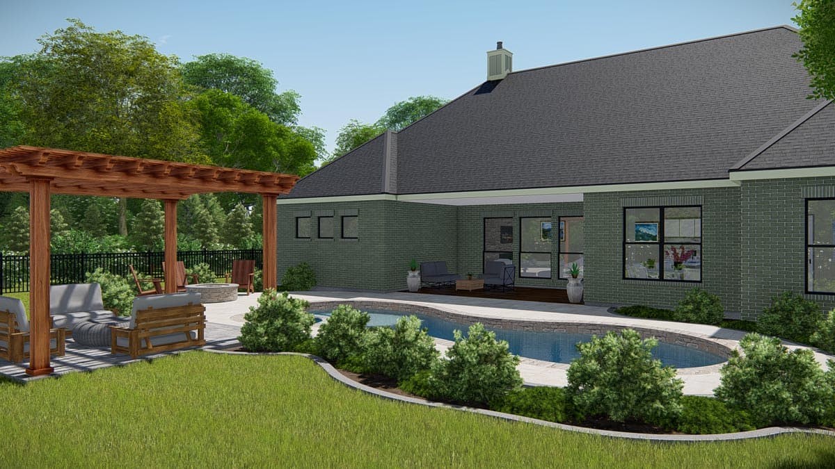 Plan 25423TF: New American Ranch Home Plan with Home Office and Media Room - 2812 Sq Ft - Image #8 - Craftsman, New American, Ranch