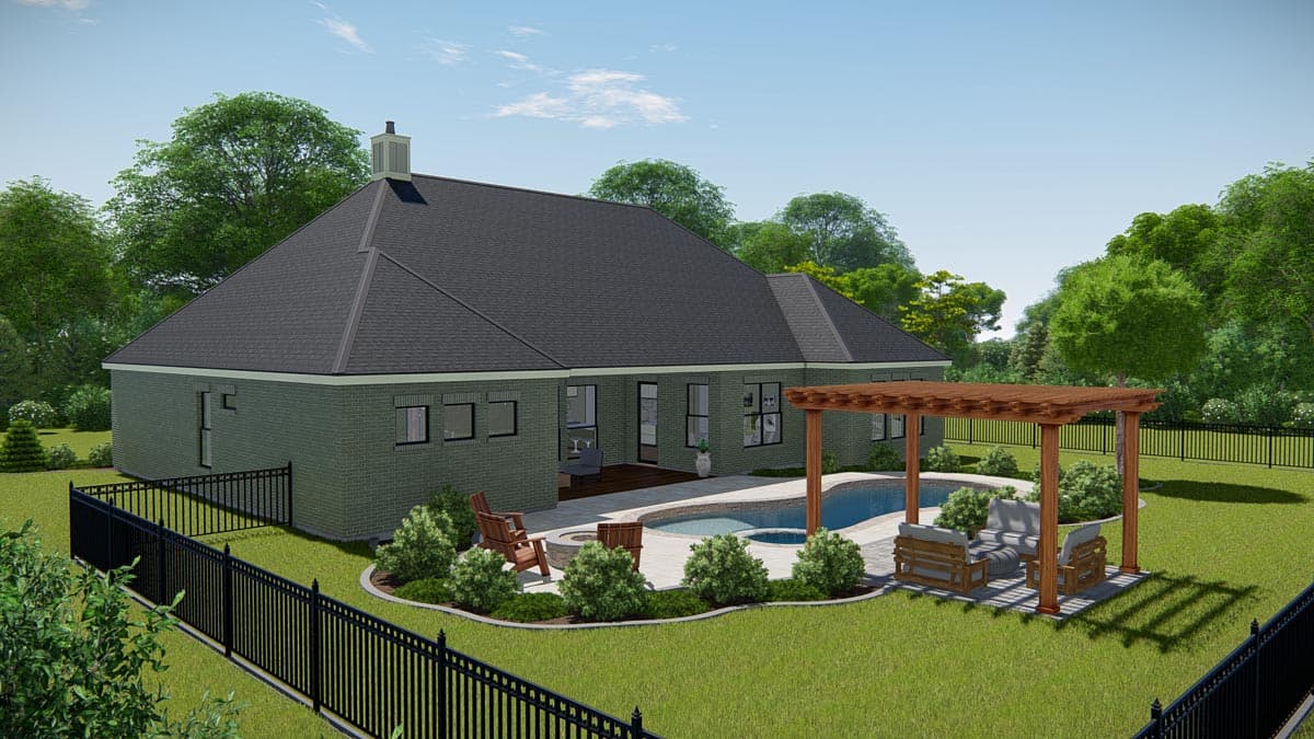 Plan 25423TF: New American Ranch Home Plan with Home Office and Media Room - 2812 Sq Ft - Image #11 - Craftsman, New American, Ranch
