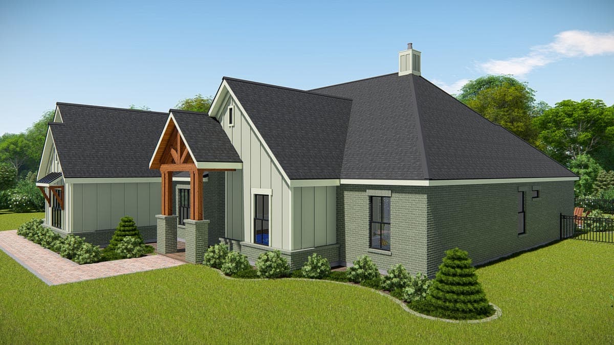 Plan 25423TF: New American Ranch Home Plan with Home Office and Media Room - 2812 Sq Ft - Image #13 - Craftsman, New American, Ranch