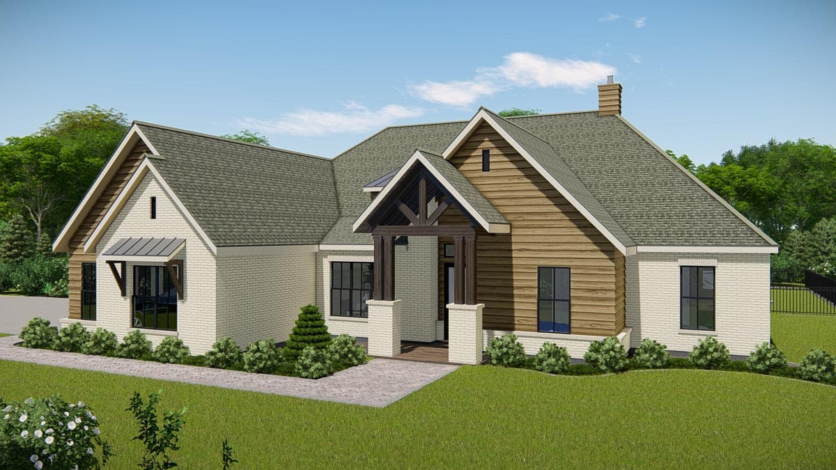Plan 25423TF: New American Ranch Home Plan with Home Office and Media Room - 2812 Sq Ft - Image #15 - Craftsman, New American, Ranch