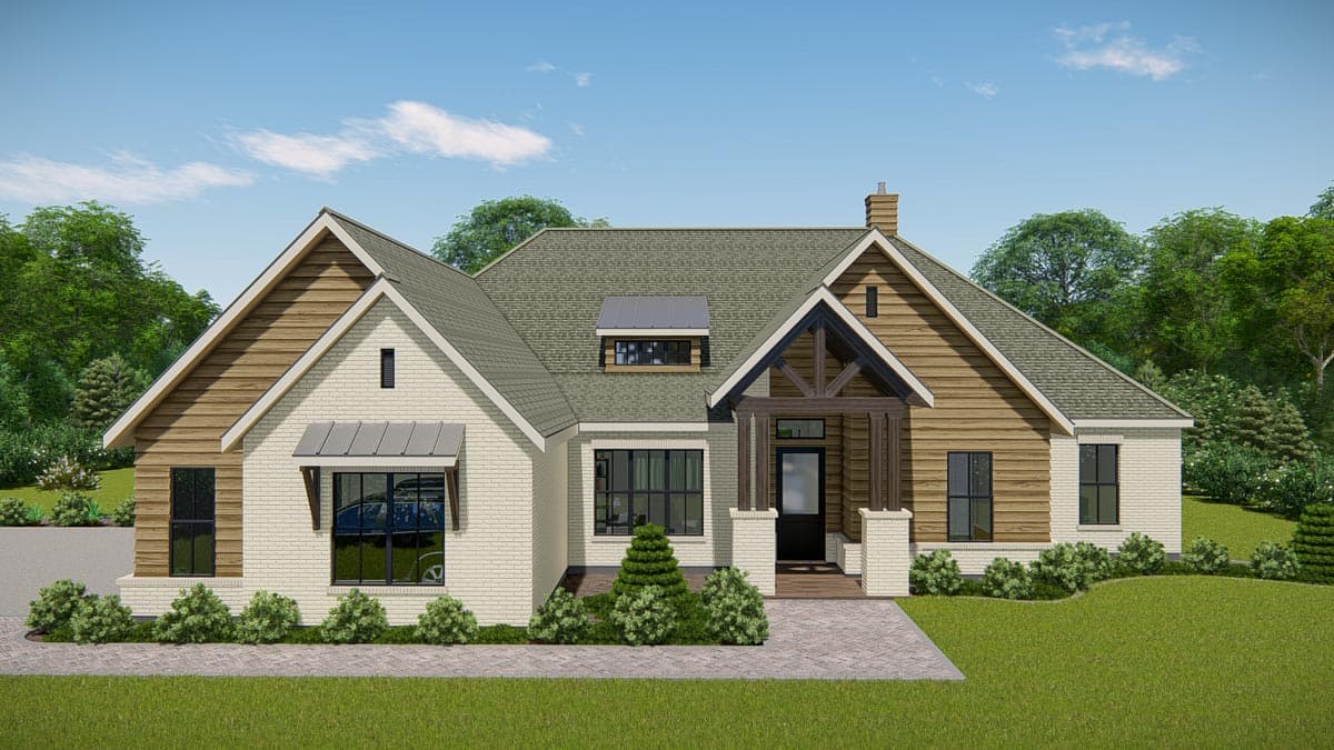 Plan 25423TF: New American Ranch Home Plan with Home Office and Media Room - 2812 Sq Ft - Image #16 - Craftsman, New American, Ranch