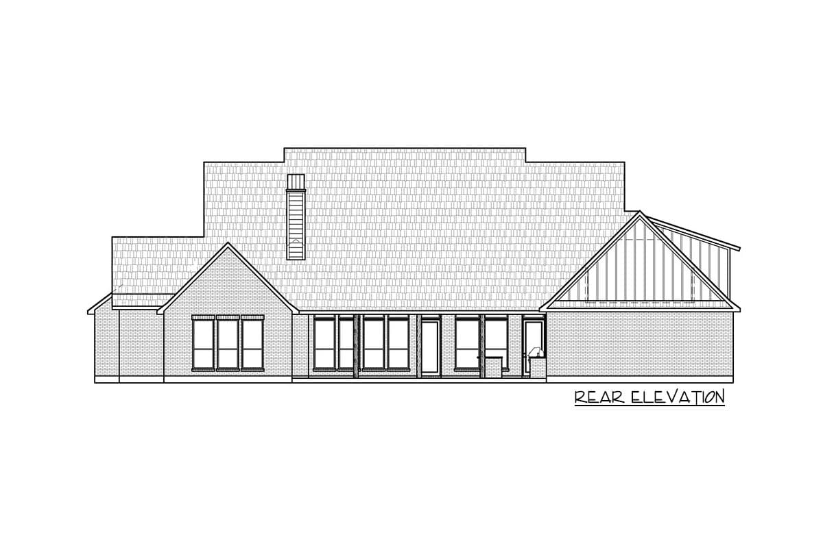 Plan 56509SM: Farmhouse with a Home Office/Flex Room and a Massive Rear Porch - 3449 Sq Ft - Image #5 - Country, Farmhouse, Modern Farmhouse, Southern