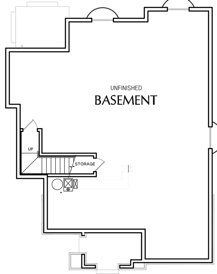 Plan 69779AM: 2-Bed European Cottage with Study and Open Living Space - 1297 Sq Ft - Floor Plan - Unfinished Basement - Cottage, European, French Country