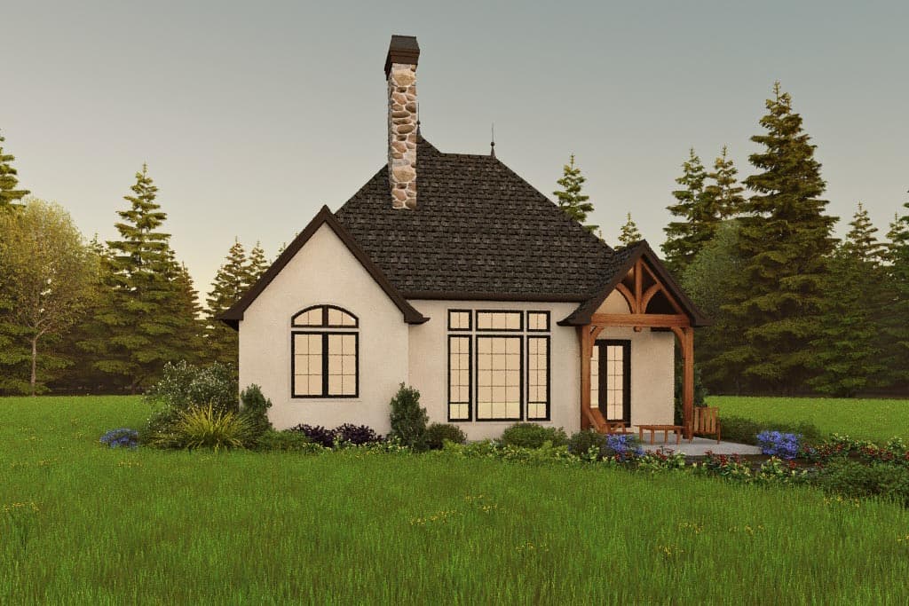 Plan 69779AM: 2-Bed European Cottage with Study and Open Living Space - 1297 Sq Ft - Image #7 - Cottage, European, French Country