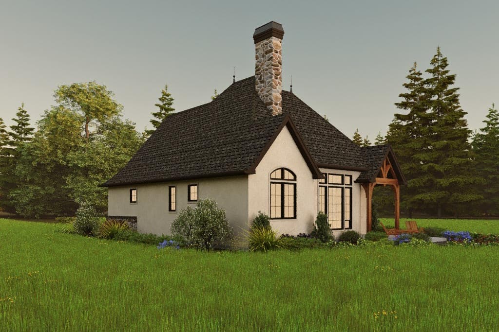 Plan 69779AM: 2-Bed European Cottage with Study and Open Living Space - 1297 Sq Ft - Image #8 - Cottage, European, French Country