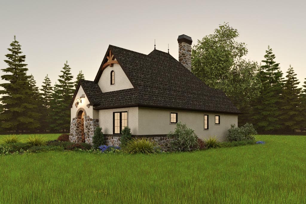 Plan 69779AM: 2-Bed European Cottage with Study and Open Living Space - 1297 Sq Ft - Image #10 - Cottage, European, French Country
