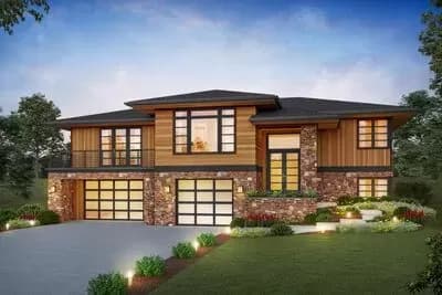Contemporary Northwest Home Plan with Lower Level Garage
