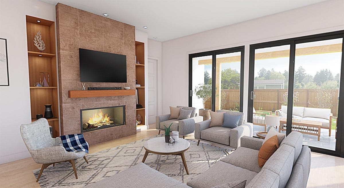 Plan 69778AM: Contemporary Northwest Home Plan with Open-concept Living Space - Image #8 - Contemporary, Mid Century Modern, Modern, Northwest