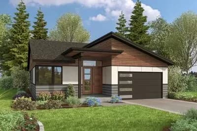 Contemporary Northwest Home Plan with Open-concept Living Space