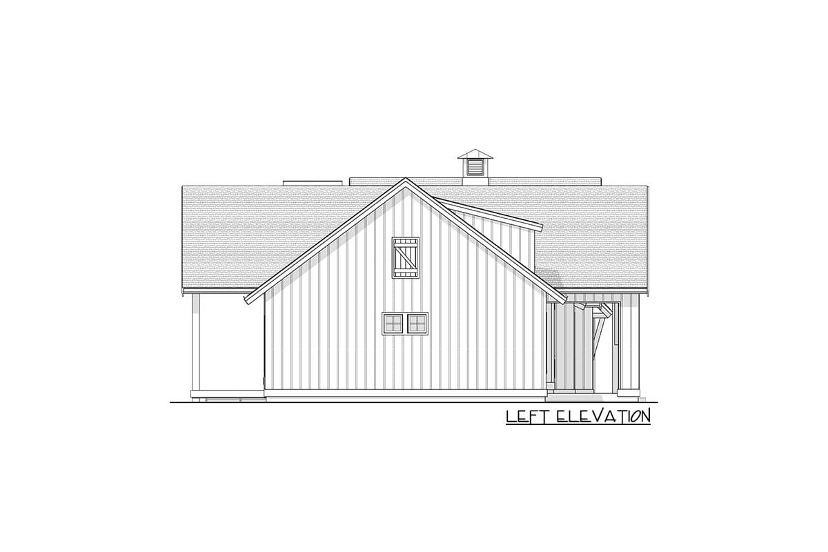 Plan 270042AF: One-Story Modern Farmhouse Under 1,500 Square Feet with Vaulted Interior - Image #4 - Modern Farmhouse, Mountain, New American, Ranch