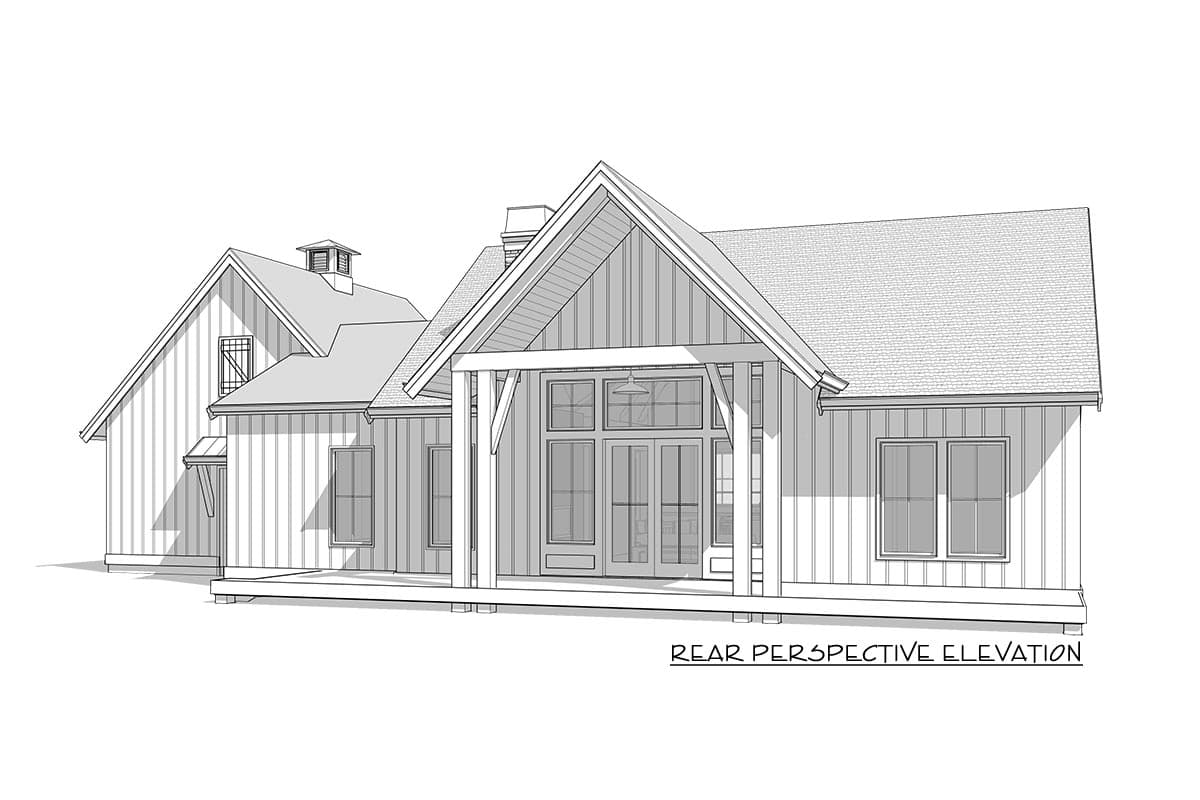 Plan 270042AF: One-Story Modern Farmhouse Under 1,500 Square Feet with Vaulted Interior - Image #8 - Modern Farmhouse, Mountain, New American, Ranch