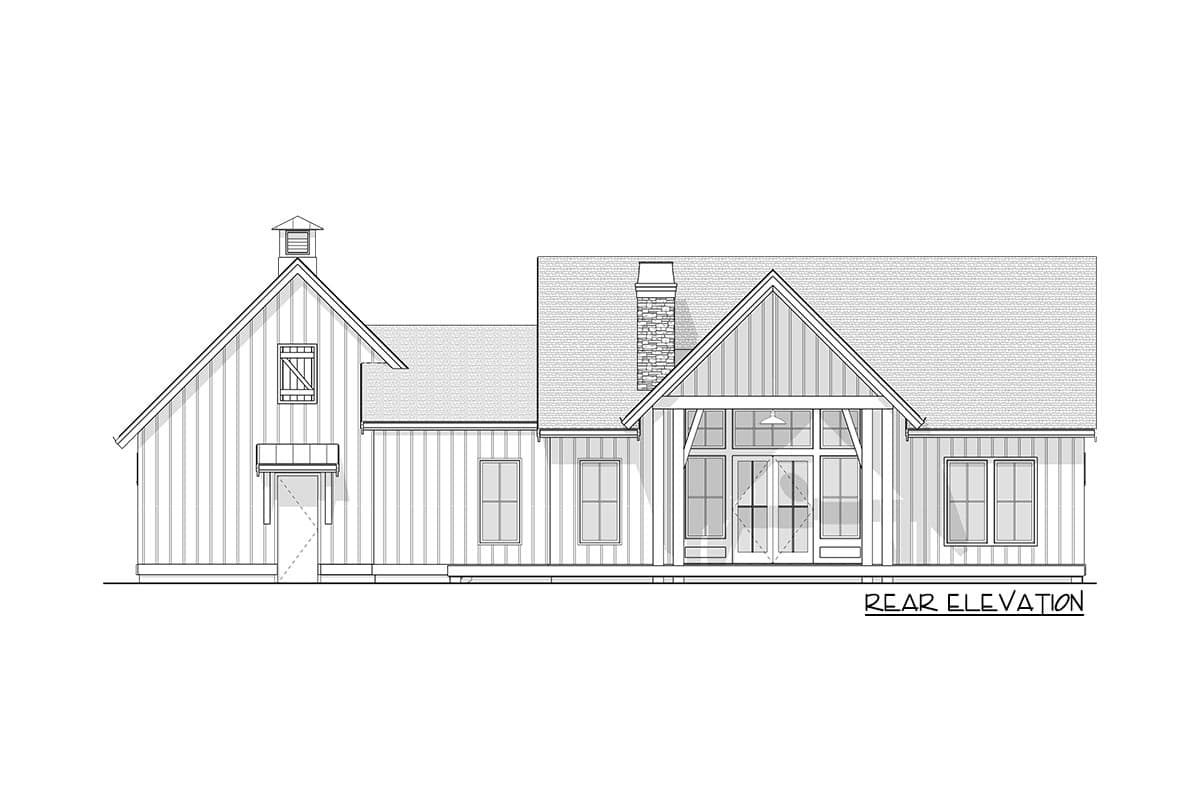 Plan 270042AF: One-Story Modern Farmhouse Under 1,500 Square Feet with Vaulted Interior - Image #5 - Modern Farmhouse, Mountain, New American, Ranch