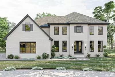 Traditional 5-Bed Home Plan with Colonial-style Symmetry