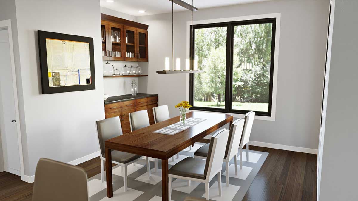 Plan 69781AM: Contemporary Prairie Ranch Home Plan with Angled Garage - Image #6 - Contemporary, Mid Century Modern, Northwest, Prairie, Ranch