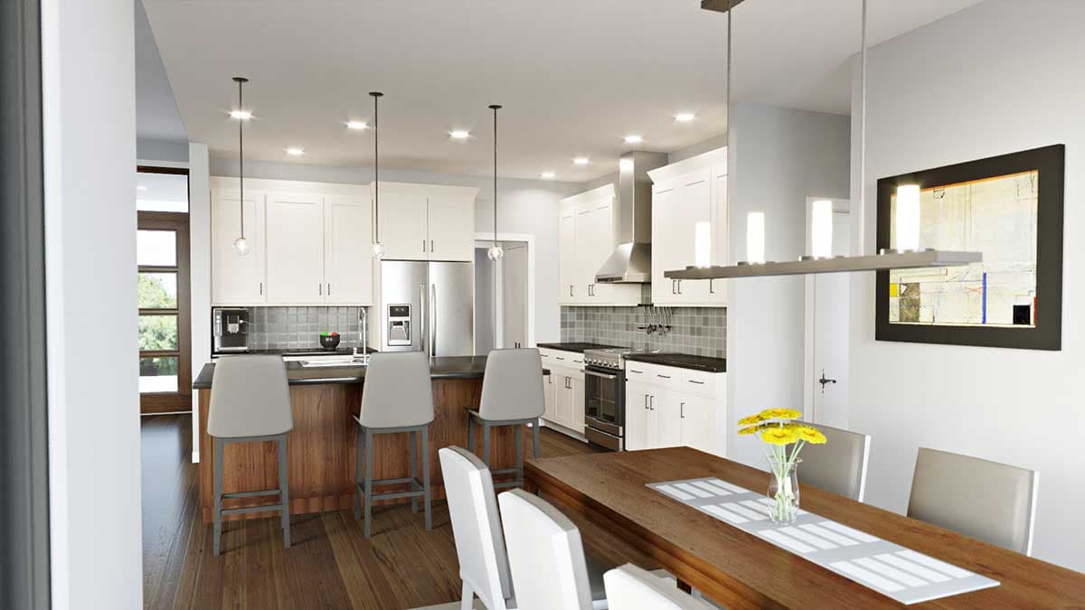 Plan 69781AM: Contemporary Prairie Ranch Home Plan with Angled Garage - Image #5 - Contemporary, Mid Century Modern, Northwest, Prairie, Ranch