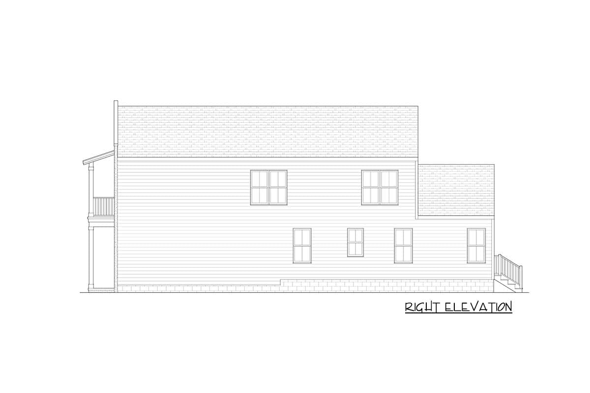 Plan 31593GF: Narrow Coastal Home Plan with Single Garage - Image #5 - Coastal, New American, Southern, Traditional