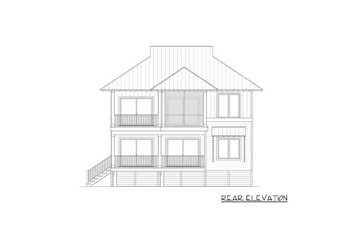 Plan 31594GF: Contemporary Southern Home Plan with Screened Porch - Image #4 - Beach, Coastal, Contemporary, Southern, Vacation
