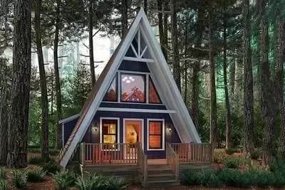 Contemporary A-Frame with Sleeping Loft Overlooking Great Room