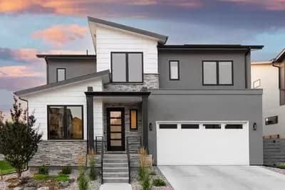 40-Foot Wide Modern Contemporary House Plan with 2-Story Living Room