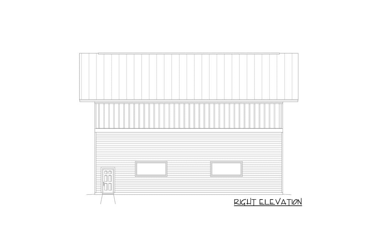 Plan 68812VR: Utilitarian Detached Garage with Vaulted Loft - Image #5 - Traditional
