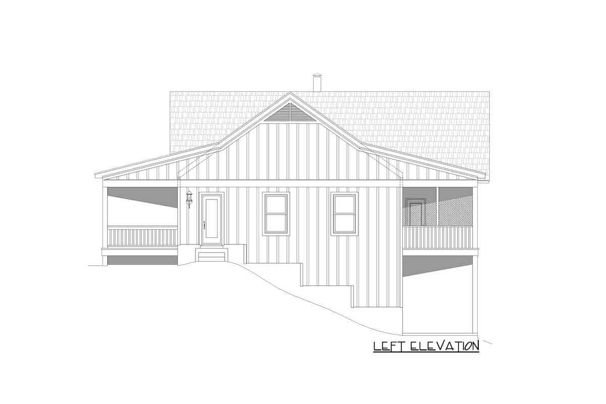 Plan 68817VR: Rustic Country Home with Dramatic Vaulted Floor Plan for a Sloping Lot - Image #4 - Country, Mountain, Ranch, Rustic, Traditional