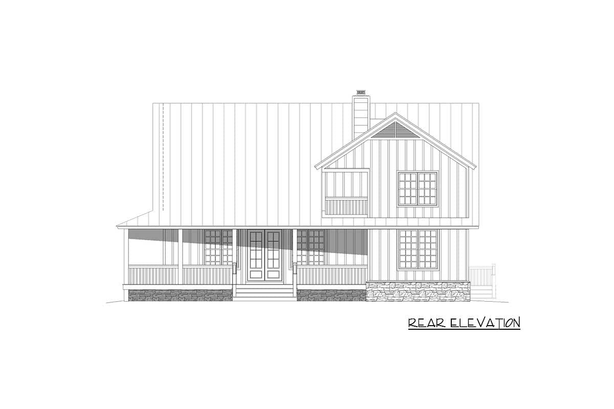 Plan 68820VR: Lake Retreat with 3-Side Porch and 2-Story Great Room - 2366 Sq Ft - Image #4 - Country, Craftsman, Farmhouse, Mountain