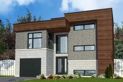 2-Story Modern Home Plan with Upstairs Living Room