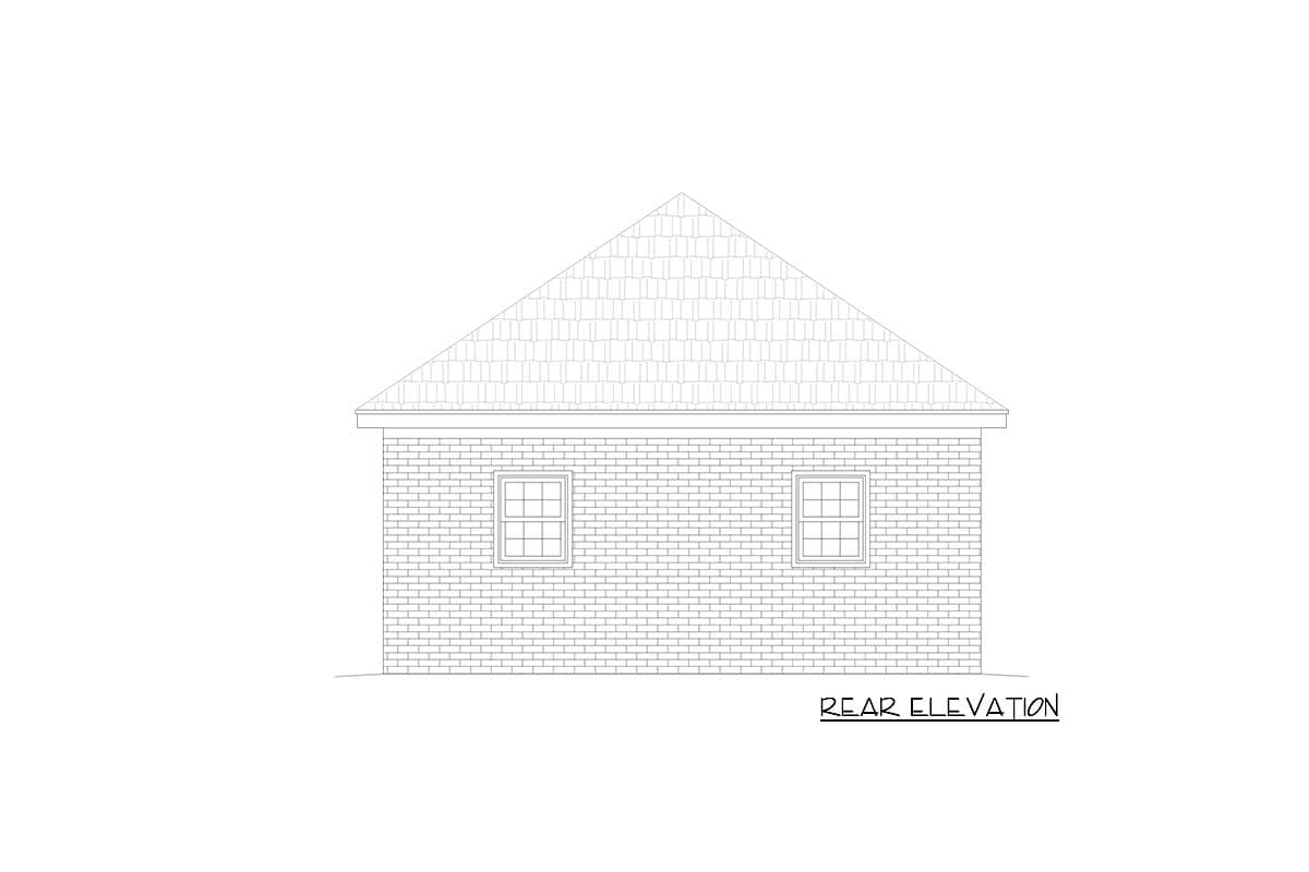 Plan 68821VR: 1-Car Detached Garage with Shop and Office - Image #4 - Traditional