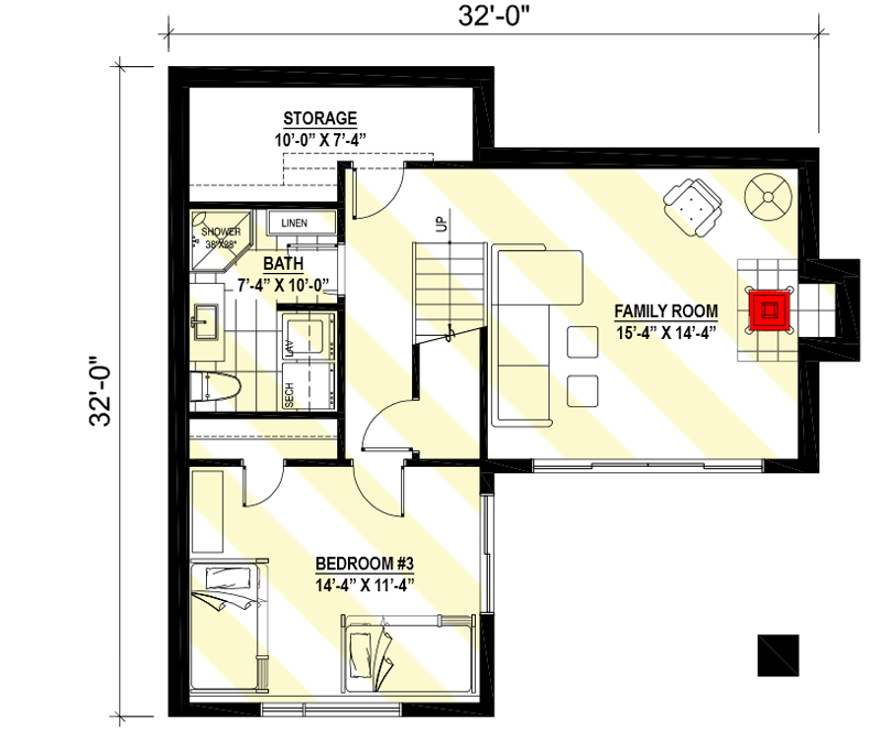 Plan 90322PD: Contemporary Mountain Home Plan for Sloped Lot - Floor Plan - Optionally Finished Lower Level