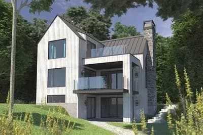 Contemporary Mountain Home Plan for Sloped Lot