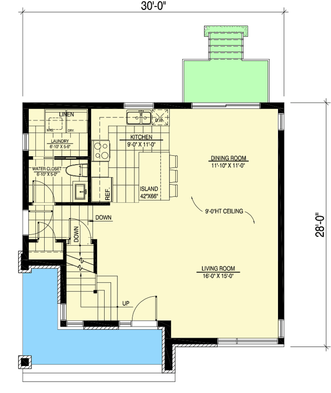 Plan 90323PD: Contemporary Home Plan with Open Main Level - Floor Plan - Main Level - Contemporary, European, Transitional
