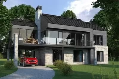 Contemporary Northwest Home Plan with Screened Porch