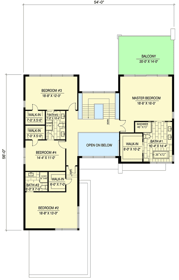 Plan 90328PD: Contemporary 4-Bed Home Plan with Split-bed Layout - Floor Plan - 2nd Floor - Contemporary, European, Transitional