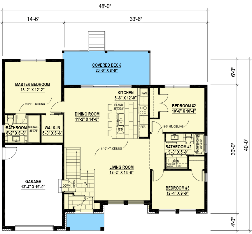 Plan 90329PD: Contemporary Ranch with Split-bed Layout - Floor Plan - Main Level - Contemporary, Northwest, Prairie, Ranch
