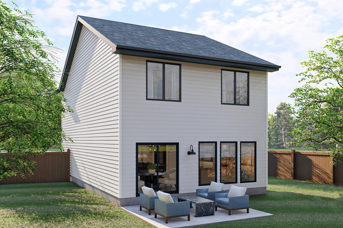 Plan 623043DJ: 2-Story Country Cottage Starter Home Plan with 3-Beds Upstairs - 1464 Sq Ft - Image #6 - Cottage, Country, Farmhouse, Traditional