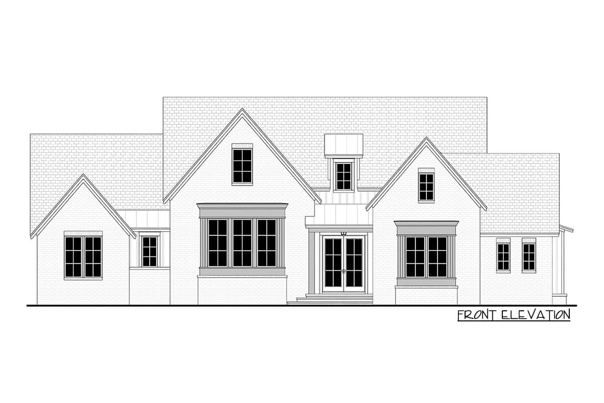 Plan 51872HZ: Charming 3-bed Transitional House Plan with Courtyard and Rear Porches  - Image #15 - Cottage, Country, French Country, Modern Farmhouse, New American, Southern, Southern Traditional, Traditional, Transitional