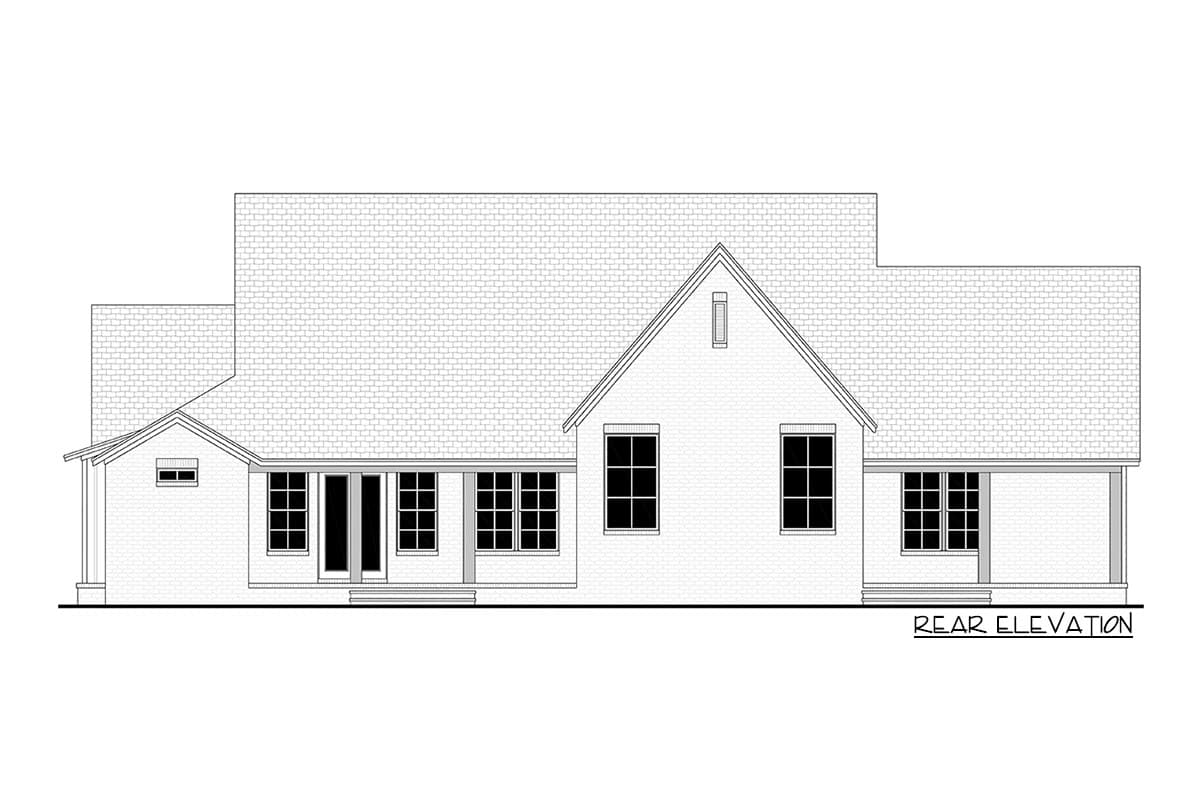 Plan 51872HZ: Charming 3-bed Transitional House Plan with Courtyard and Rear Porches  - Image #17 - Cottage, Country, French Country, Modern Farmhouse, New American, Southern, Southern Traditional, Traditional, Transitional