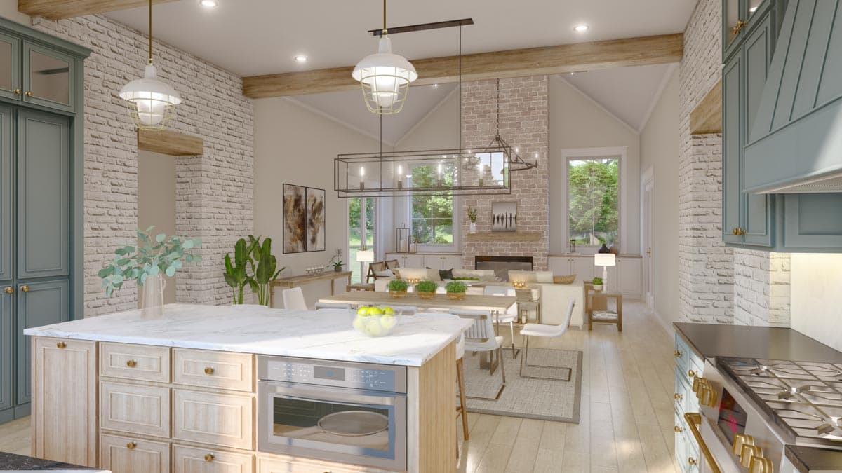 Plan 51872HZ: Charming 3-bed Transitional House Plan with Courtyard and Rear Porches  - Image #11 - Cottage, Country, French Country, Modern Farmhouse, New American, Southern, Southern Traditional, Traditional, Transitional