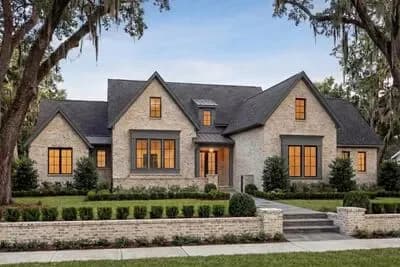 Charming 3-bed Transitional House Plan with Courtyard and Rear Porches 
