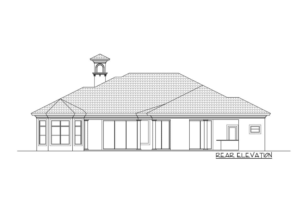 Plan 65714BS: Mediterranean-style Florida Home Plan with Large Covered Lanai - Image #5 - Coastal, European, Florida-Style, Mediterranean, Southern