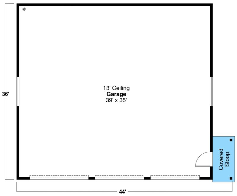 Plan 72289DA: 6-Car Tandem-Style Garage with an RV Bay - Floor Plan - Main Level