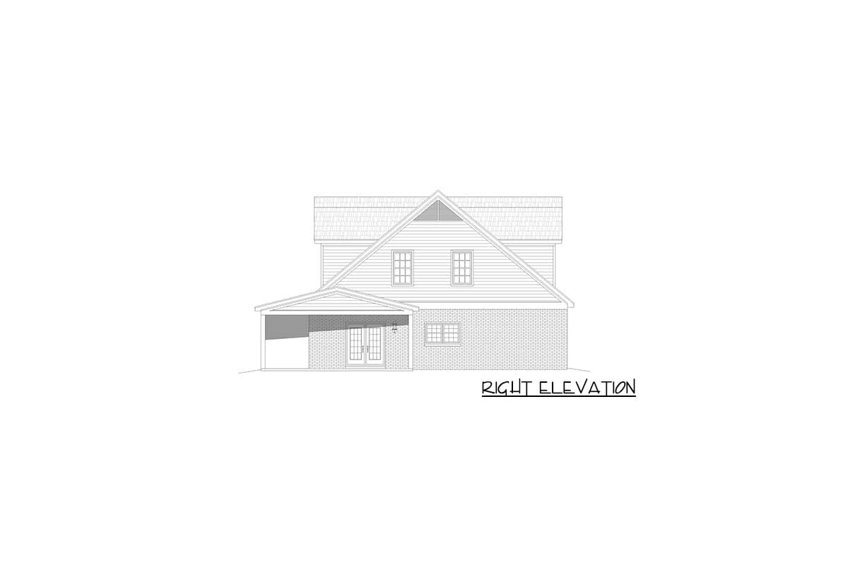 Plan 68823VR: 5-Bed Barndominium with Home Office and Upstairs Bonus Room - Image #5 - Country, Traditional