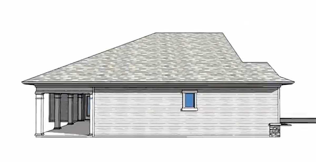 Plan 33003ZRX: 3 Bed House Plan for a Narrow Lot with 3 Bedrooms - 1630 Sq Ft and Under 50-Feet Wide - Image #6 - Ranch, Southern, Traditional