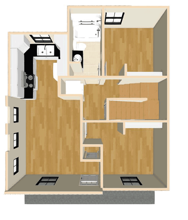 Plan 430814SNG: 800 Square Foot Micro-living Country Home Plan with Loft Overlook - Image #15 - Cottage, Country