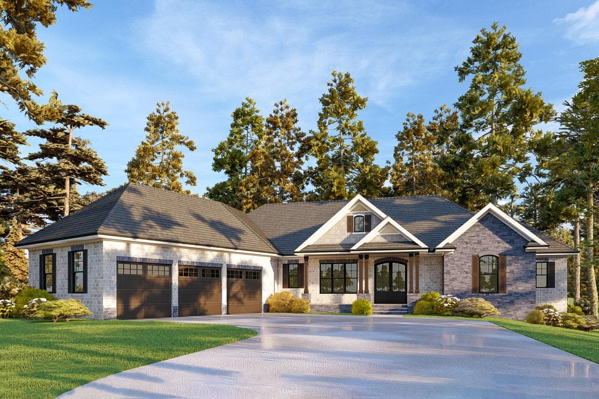 Plan 24302TW: New American Home Plan for a Sloping Lot with Lower Level Rec Room and Home Office - Image #13 - Craftsman, Mountain, New American, Ranch